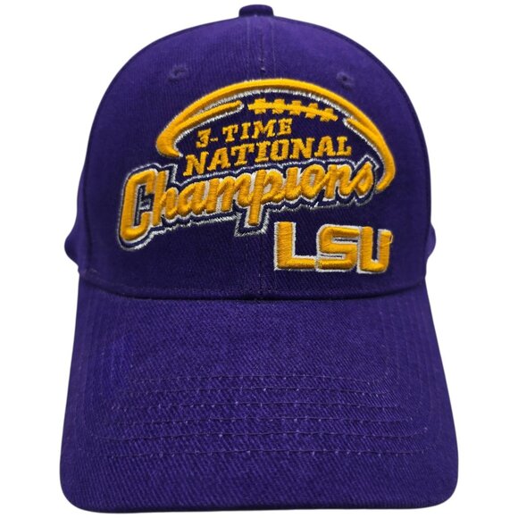 LSU Other - LSU 3-Time National Champions Adjustable Purple Baseball Cap Vintage Look